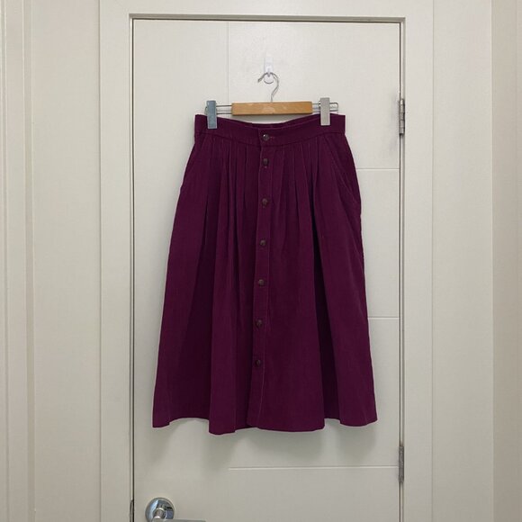 Fuchsia Corduroy Vintage Skirt by Koret - Picture 2 of 5